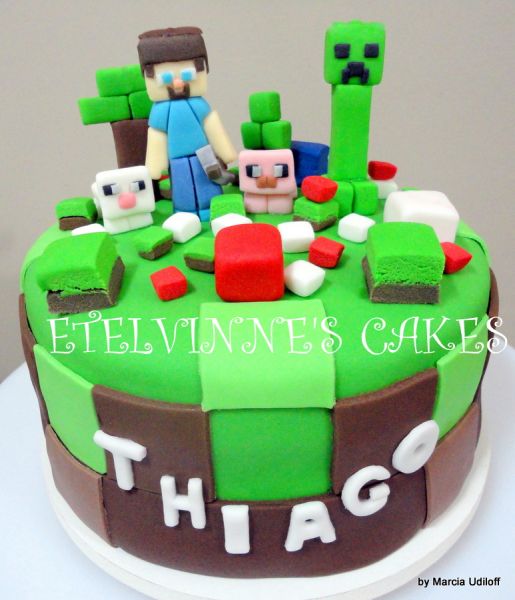 Bolo Minecraft - Etelvinne' Cakes